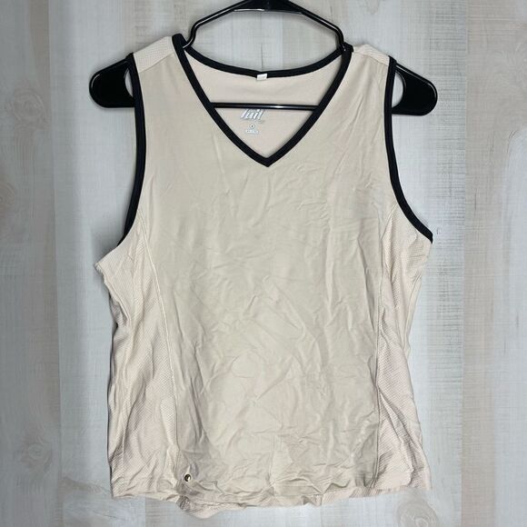 Tail v neck sleeveless beige with black tank top golf, size medium - Picture 1 of 12